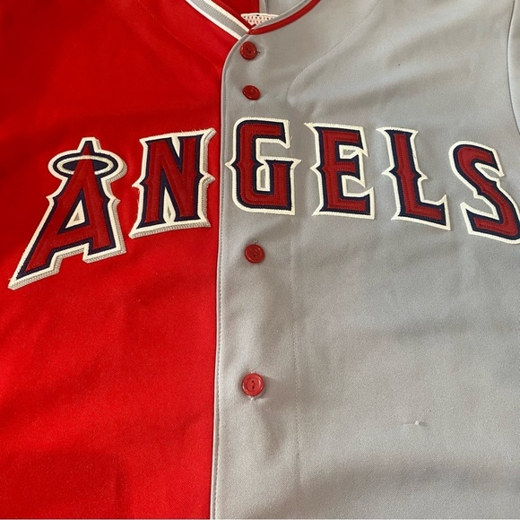 Vintage MLB Majestic Anaheim Angels Split Baseball Jersey Size Large - Picture 3 of 12